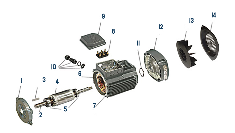 Three Phase One Speed Electro Motors With Aluminum Frame