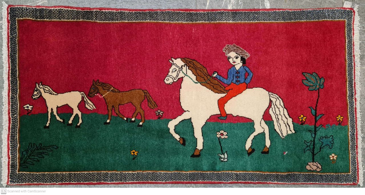 A traditional Abadeh Persian rug featuring a geometric hexagonal medallion on a crimson field