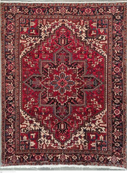 Hand-knotted Heriz Persian carpet